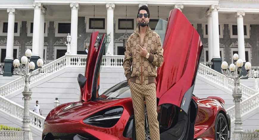 Nasir khan with his new car